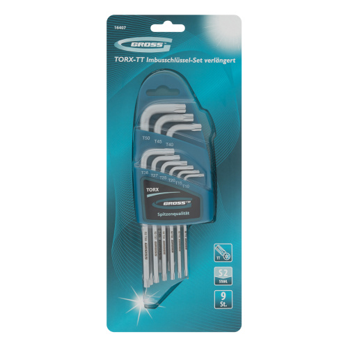 Набор ключей имбусовых Torx -TT, 9 шт: T10-T50, удлиненные, S2, сатинированные Gross по ценам производителя в Краснодаре с доставкой по всей России