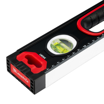 Уровень алюминиевый, усиленный, фрезерованный, 3 глазка, двухкомпонентные рукоятки, 600 мм Matrix купить в Москве с доставкой по всей России | ProtosMarket.ru