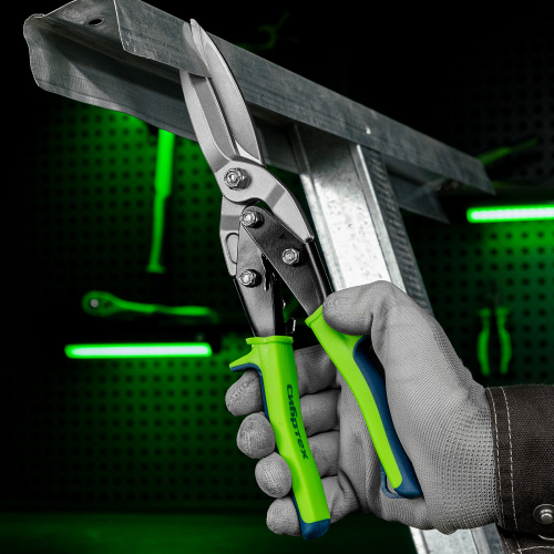 Ножницы по металлу, удлиненные, 285 мм, пряморежущие, двухкомпонентные обрезиненные рукоятки Сибртех по ценам производителя в Краснодаре с доставкой по всей России