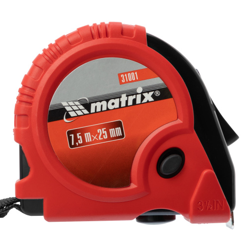 Рулетка Rubber,7,5 м х 25 мм,обрезиненный корпус Matrix по ценам производителя в Краснодаре с доставкой по всей России