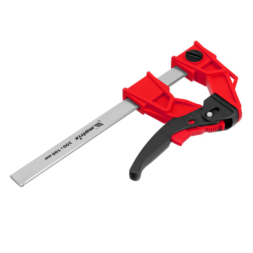 Струбцина реечная быстрозажимная, усиленная, пластиковый корпус рычажно-храповой механизм, 200 х 100 х 351 мм, штанга 5 х 22 мм Matrix по ценам производителя в Краснодаре с доставкой по всей России