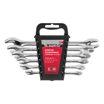 Набор ключей рожковых 6 шт, 6-17 мм, CrV, Elliptical, зеркальное хромирование Matrix по ценам производителя в Краснодаре с доставкой по всей России