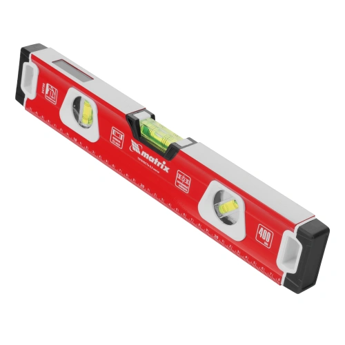 Уровень алюминиевый, магнит, фрезерованный, 3 глазка (1 зеркальный) 400 мм Matrix по ценам производителя в Краснодаре с доставкой по всей России