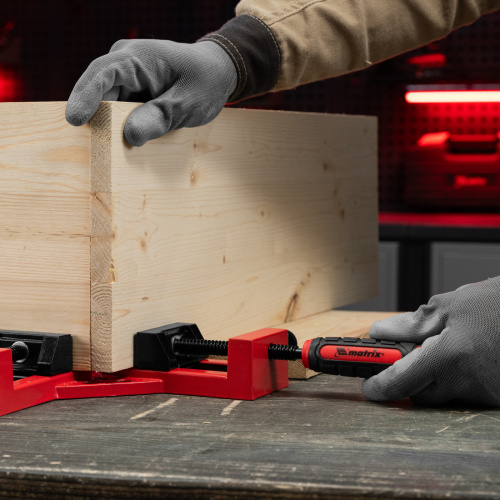 Струбцина угловая, быстрозажимная, 65/65 мм, двухкомпонентные обрезиненные рукоятки Matrix по ценам производителя в Краснодаре с доставкой по всей России