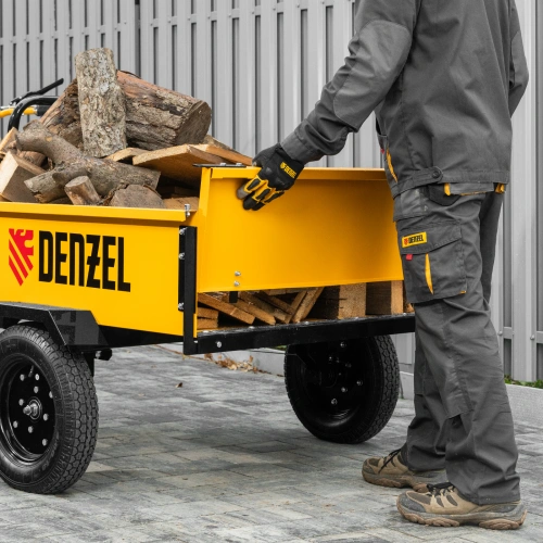 Прицеп для мотоблока TT-500, оцинк., груз. 500 кг, рег. сцепка, колеса 4.00-10, в упаковке Denzel по ценам производителя в Краснодаре с доставкой по всей России