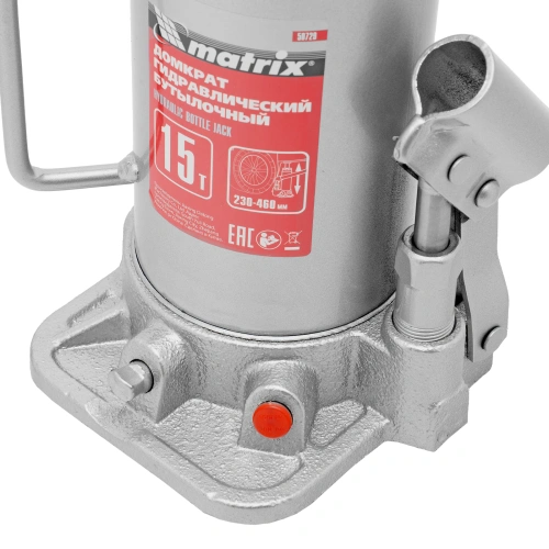 Домкрат гидравлический бутылочный, 15 т, высота подъема 230-460 мм Matrix по ценам производителя в Краснодаре с доставкой по всей России