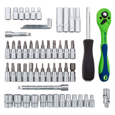 Набор инструментов 56 предметов, CrV, 1/4" Сибртех по ценам производителя в Краснодаре с доставкой по всей России