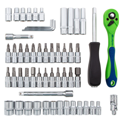 Набор инструментов 56 предметов, CrV, 1/4" Сибртех по ценам производителя в Краснодаре с доставкой по всей России