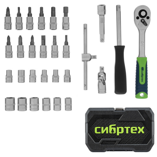 Набор инструментов, 1/4", пластиковый кейс, 29 предметов Сибртех по ценам производителя в Краснодаре с доставкой по всей России