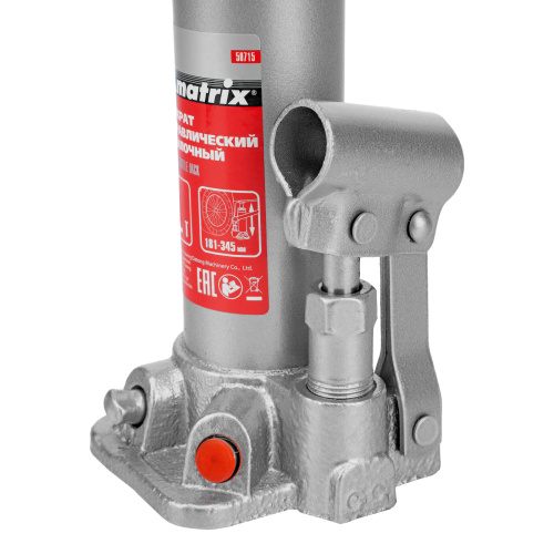 Домкрат гидравлический бутылочный, 2 т, высота подъема 181-345 мм Matrix по ценам производителя в Краснодаре с доставкой по всей России