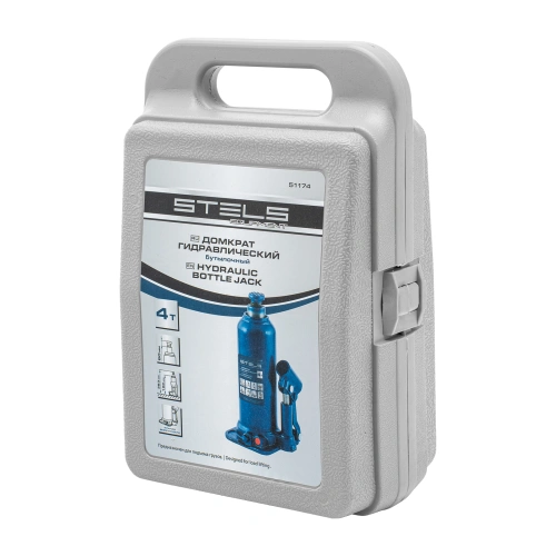 Домкрат гидравлический бутылочный, 4 т, h подъема 188-363 мм, в пластиковом кейсе Stels по ценам производителя в Краснодаре с доставкой по всей России
