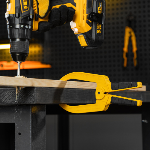 Струбцина клещеобразная, удлиненная 75 х 110 мм двухкомпонентные рукоятки Denzel по ценам производителя в Краснодаре с доставкой по всей России