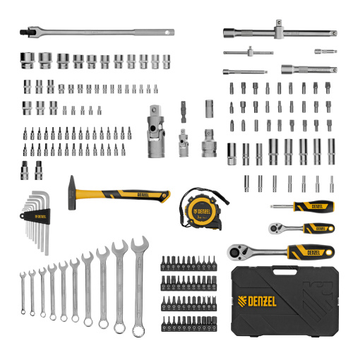 Набор инструментов, 1/2", 1/4", CrV, S2, пластиковый кейс, 194 предмета Denzel по ценам производителя в Краснодаре с доставкой по всей России