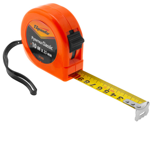Рулетка Classic,10 м х 25 мм,пластиковый корпус Sparta по ценам производителя в Краснодаре с доставкой по всей России