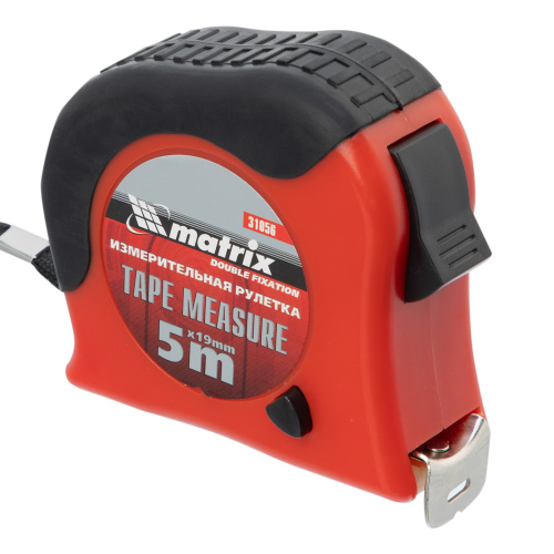 Рулетка Double fixation,5 м х 19 мм,обрезиненный корпус,двойная плавная фиксация Matrix по ценам производителя в Краснодаре с доставкой по всей России