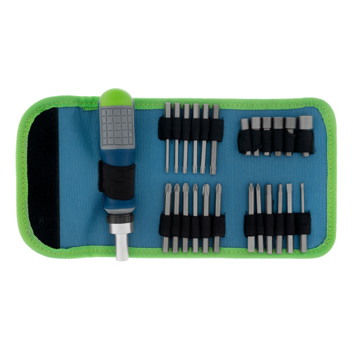 Отвертка реверсивная с набором бит и торцевых головок, 25 шт, CrV, чехол Сибртех по ценам производителя в Краснодаре с доставкой по всей России