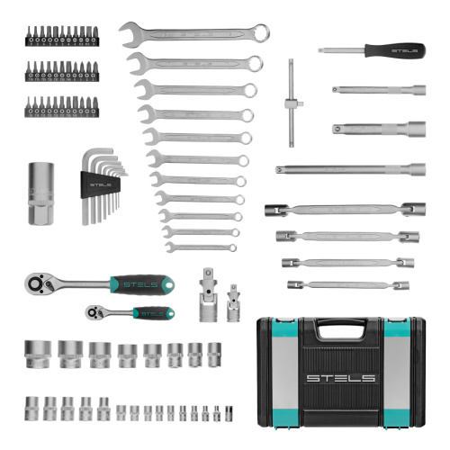 Набор инструментов, 1/2", 1/4", CrV, пластиковый кейс 88 предметов Stels по ценам производителя в Краснодаре с доставкой по всей России