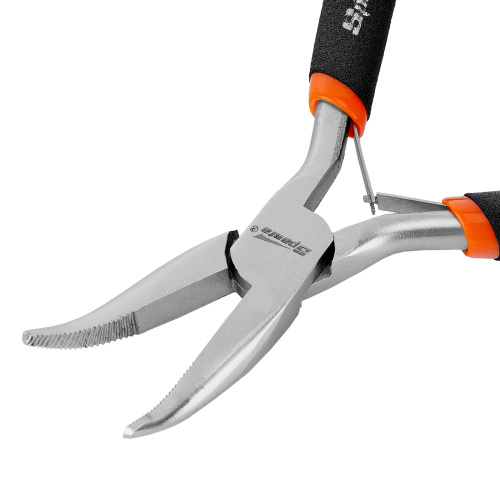 Длинногубцы изогнутые Mini, 130 мм, никелированные, авторазжим Sparta по ценам производителя в Краснодаре с доставкой по всей России