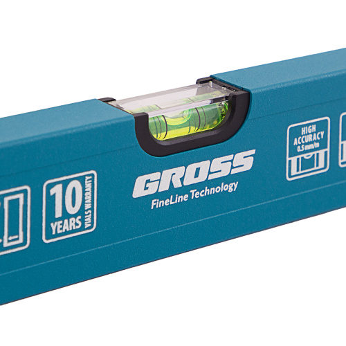 Уровень алюминиевый усиленный, 1200 мм, 3 глазка Gross по ценам производителя в Краснодаре с доставкой по всей России