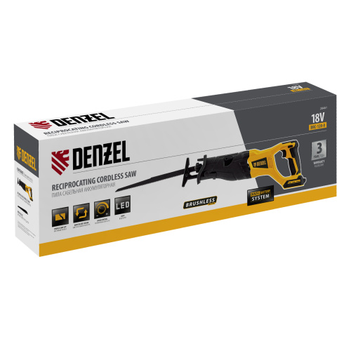 Пила сабельная аккумуляторная бесщет BRC-120-0,  18В Li-Ion Denzel по ценам производителя в Краснодаре с доставкой по всей России