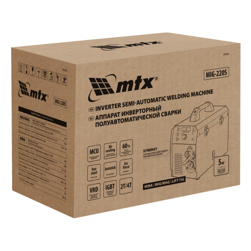 Аппарат инвертор. полуавтомат. cварки MIG-220S, 220A, ПВ 60%, катушка 5 кг MTX по ценам производителя в Краснодаре с доставкой по всей России
