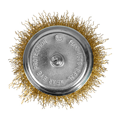 Щетка для дрели, 75 мм, "чашка" со шпилькой, латунированная витая проволока Matrix по ценам производителя в Краснодаре с доставкой по всей России