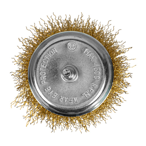 Щетка для дрели, 75 мм, "чашка" со шпилькой, латунированная витая проволока Matrix по ценам производителя в Краснодаре с доставкой по всей России