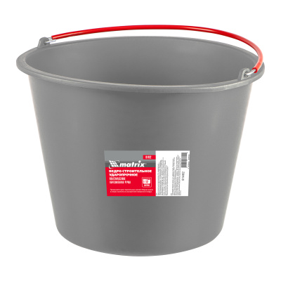 Ведро строительное пластмассовое 12 л, ударопрочное, обрезиненная ручка Matrix по ценам производителя в Краснодаре с доставкой по всей России
