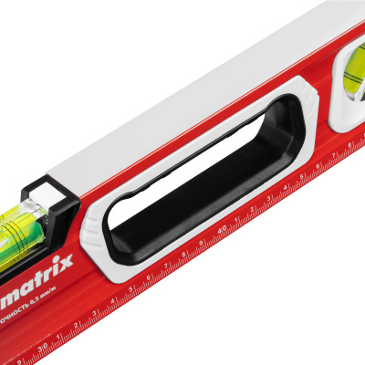 Уровень алюминиевый, магнит, фрезерованный, 3 глазка (1 зеркальный) двухкомпонентные рукоятки, 600 мм Matrix по ценам производителя в Краснодаре с доставкой по всей России