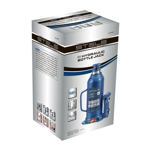 Домкрат гидравлический бутылочный, 12 т, h подъема 227-457 мм Stels по ценам производителя в Краснодаре с доставкой по всей России