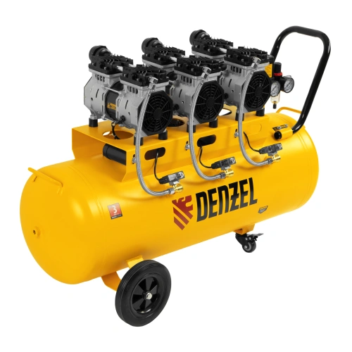 Компрессор безмасляный, малошумный DLS 1800/100,1800 Вт, 3x600, 100 л, 345 л/мин Denzel по ценам производителя в Краснодаре с доставкой по всей России