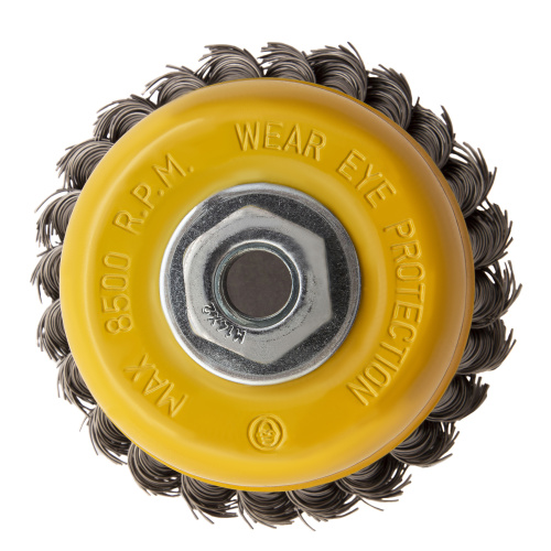 Щетка для УШМ, 100 мм, "Чашка", крученая нержавеющая проволока 0.5 мм, М14 Denzel по ценам производителя в Краснодаре с доставкой по всей России