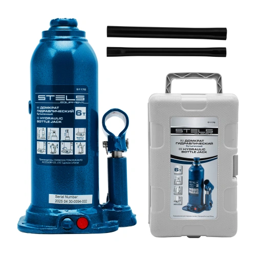 Домкрат гидравлический бутылочный, 6 т, h подъема 207-404 мм, в пластиковом кейсе Stels по ценам производителя в Краснодаре с доставкой по всей России