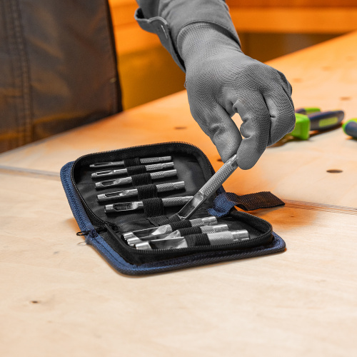 Набор пробойников для кожи 2 3 4 5 6 8 9 10 13 мм, 9 шт, чехол Сибртех по ценам производителя в Краснодаре с доставкой по всей России