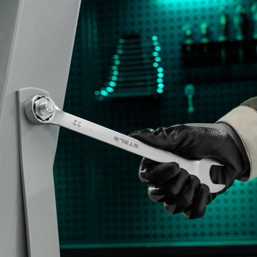 Ключ комбинированный, 22 мм, CrV, матовый хром Stels по ценам производителя в Краснодаре с доставкой по всей России