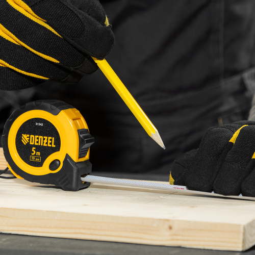 Рулетка 5м х 19мм, двухкомп. корпус, кнопка-пауза Denzel по ценам производителя в Краснодаре с доставкой по всей России