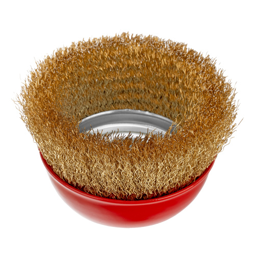 Щетка для УШМ, 100 мм, М14, "чашка", латунированная витая проволока Matrix по ценам производителя в Краснодаре с доставкой по всей России