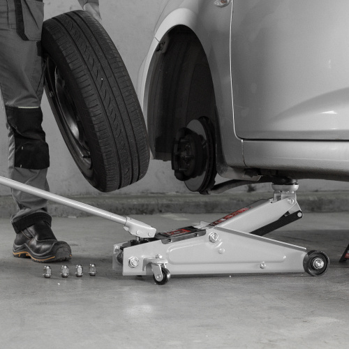 Домкрат гидравлический подкатной, 3 т, высота подъема 130-410 мм, поворотная ручка Matrix по ценам производителя в Краснодаре с доставкой по всей России