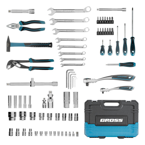 Набор инструментов, 1/4", 1/2", CrV, 120 зубьев, 76 предметов Gross по ценам производителя в Краснодаре с доставкой по всей России