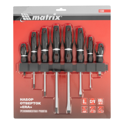 Набор отверток "Era", 8 шт, CrV, трехкомпонентная рукоятка Matrix по ценам производителя в Краснодаре с доставкой по всей России