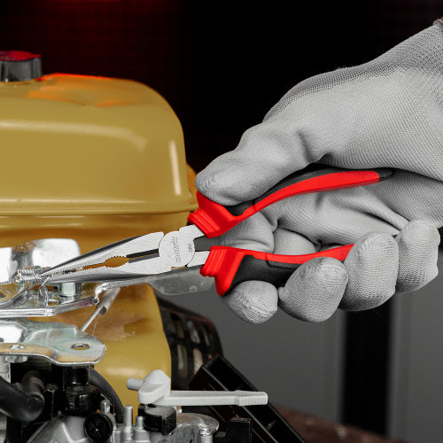 Длинногубцы прямые, 160 мм, хром-ванадий, двухкомпонентные рукоятки Matrix по ценам производителя в Краснодаре с доставкой по всей России