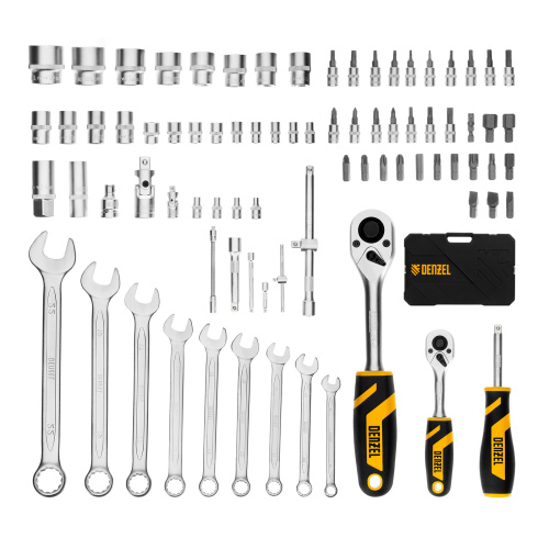 Набор инструментов, 1/2", 1/4", CrV, S2, пластиковый кейс, 82 предмета Denzel по ценам производителя в Краснодаре с доставкой по всей России
