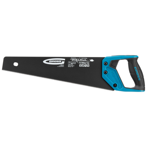 Ножовка по дереву "Piranha", 400 мм, 11-12 TPI, зуб-3D, каленый зуб, тефлоновое покрытие полотна, двухкомпонентная рукоятка Gross по ценам производителя в Краснодаре с доставкой по всей России