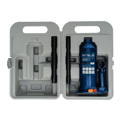 Домкрат гидравлический бутылочный, 3 т, h подъема 188-363 мм, в пластиковом кейсе Stels по ценам производителя в Краснодаре с доставкой по всей России