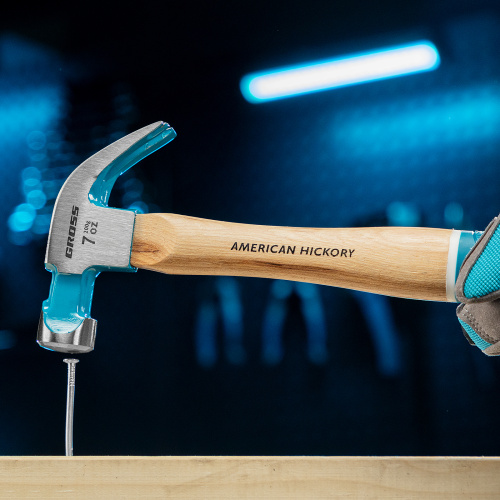 Молоток-гвоздодер, 200 г, угол 45, магнит, обрезиненная рукоятка American hickory GROSS по ценам производителя в Краснодаре с доставкой по всей России