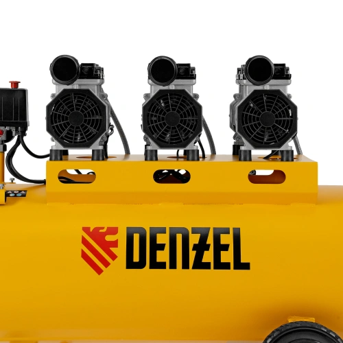 Компрессор безмасляный, малошумный DLS 1800/100,1800 Вт, 3x600, 100 л, 345 л/мин Denzel по ценам производителя в Краснодаре с доставкой по всей России