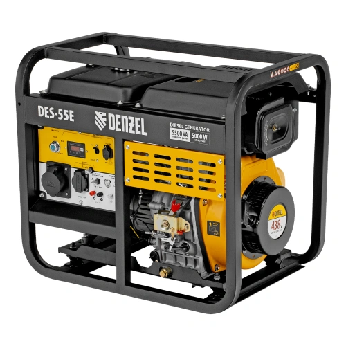 Генератор дизельный DES-55E, 5,5 кВт, 230 В, 11 л, электростартер Denzel по ценам производителя в Краснодаре с доставкой по всей России