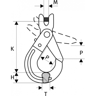 Крюк самозакрывающийся с вилочным сопряжением 5,3 т, размер 13 - 8 по ценам производителя в Краснодаре с доставкой по всей России