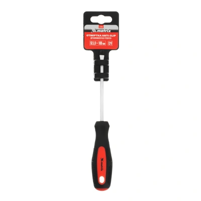 Отвертка Anti-Slip, SL5 х 100 мм, CrV, двухкомпонентная рукоятка Matrix по ценам производителя в Краснодаре с доставкой по всей России