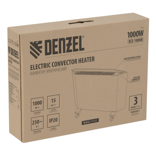 Конвектор электрический XCE-1000 B, 230 В, 1000 Вт, X-образный нагреватель Denzel по ценам производителя в Краснодаре с доставкой по всей России